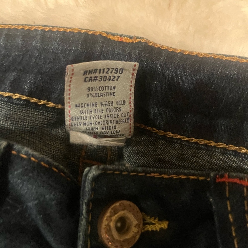 Woman’s True religion boot leg low rise sz 32 Dark Blue Jeans y2k original
